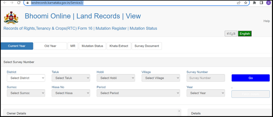Bhoomi Karnataka Land Records