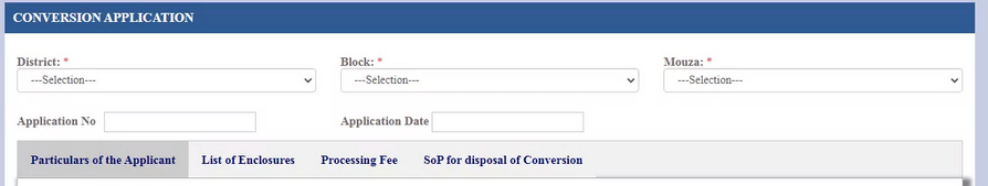 Conversion Application Process on Banglarbhumi Portal