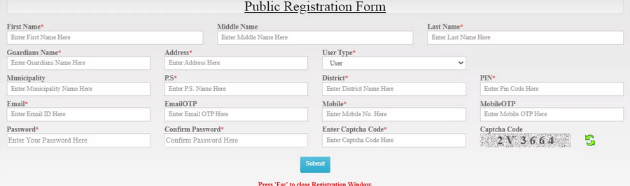 Registration Process on Banglarbhumi Portal
